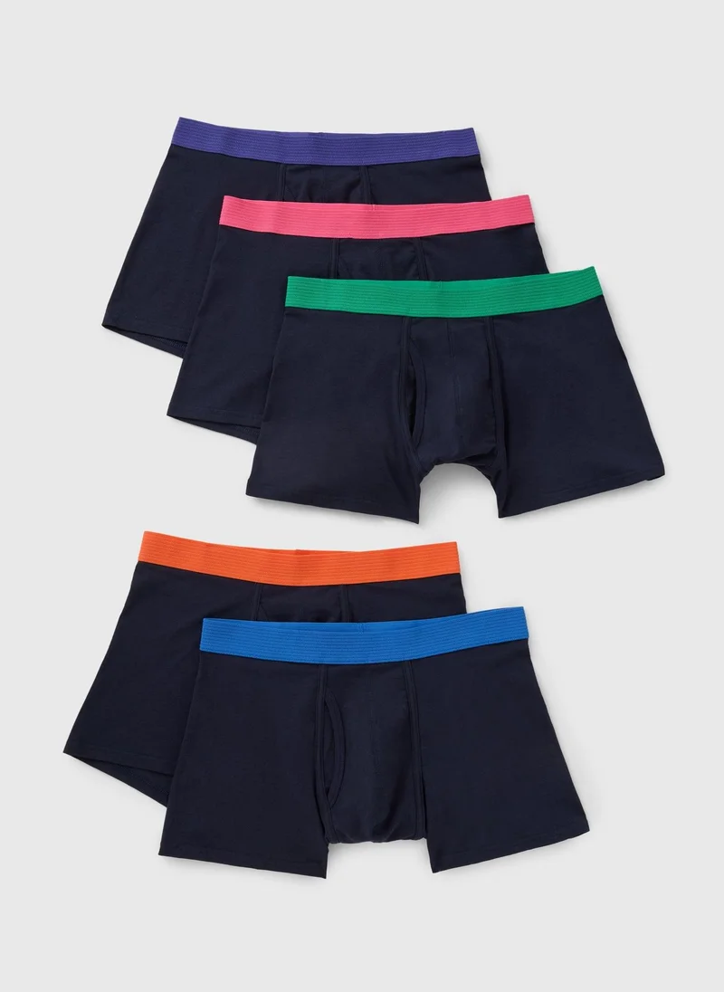 ماتلان 5 Pack Navy Neon Waistband Keyhole Boxers